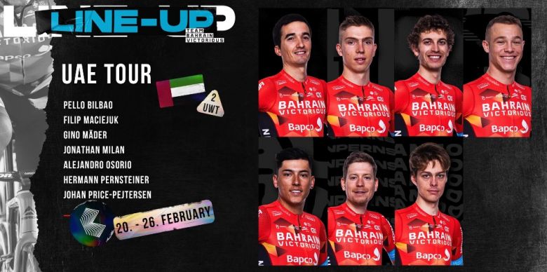 UAE Tour - Bahrain-Victorious avec Pello Bilbao et Gino Mäder en leaders