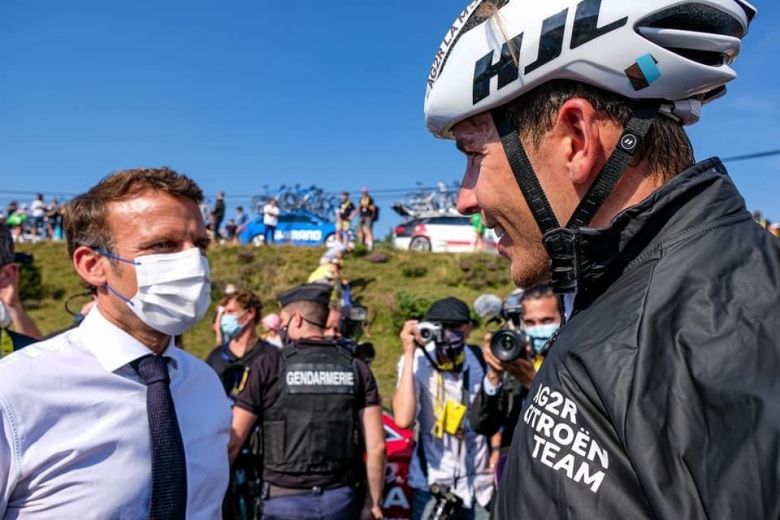 Tour de France - Benoît Cosnefroy avec Emmanuel Macron à Hautacam !