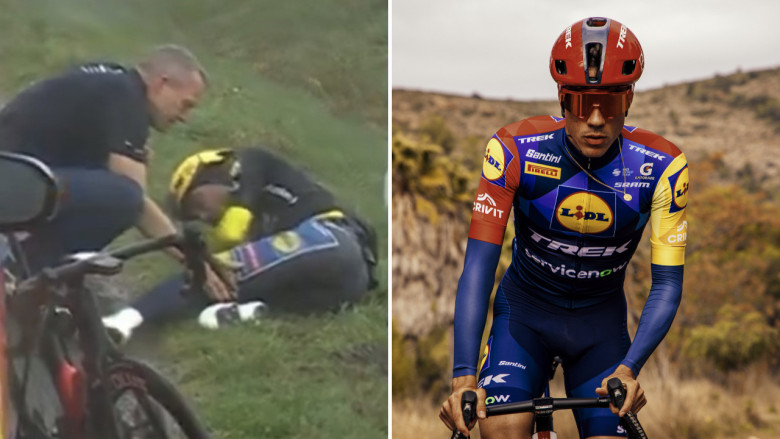 Route - Juan Ayuso. est déjà de retour à l'entraînement après sa lourde chute #Ayuso #LidlTrek #ParisNice #Chute #Crash