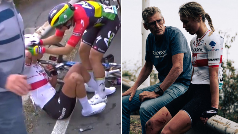 Milan-San Remo - Pas de fracture pour Kasia Niewiadoma, lourdement touchée #MilanoSanremo #SanremoWomen #Crash #Chute