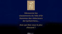 Analyse - Le classement Cyclism'Actu du Vélo d'Or Hommes 2025... votre avis ?