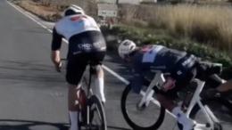 Route - Mathieu van der Poel a évité de peu une grosse chute à l'entrainement