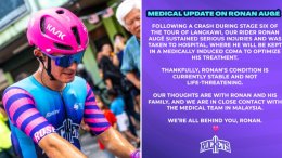 Tour de Langkawi - Nouvelles rassurantes pour Ronan Augé, sorti du coma artificiel